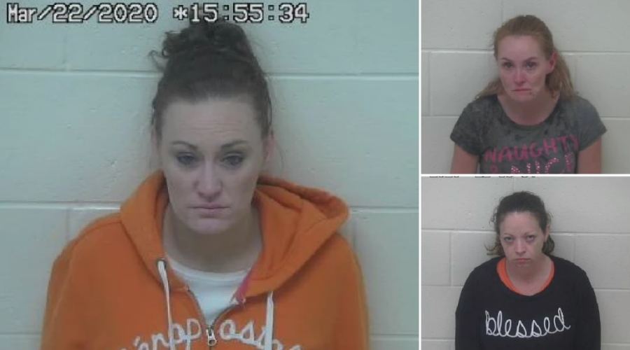 Magan Richmond, Kathryn McMullen and Tasha Stringer are accused of letting pedophiles rape children as young as three in exchange for cash and drugs (Pictures: Scioto County Sheriff’s Office)